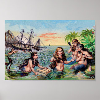 Poster vintage de sirène