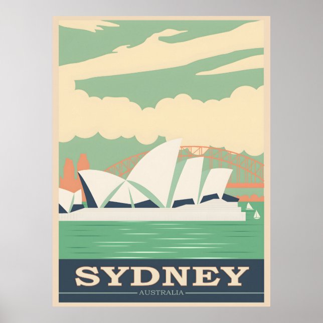 Poster vintage de Sydney (Devant)