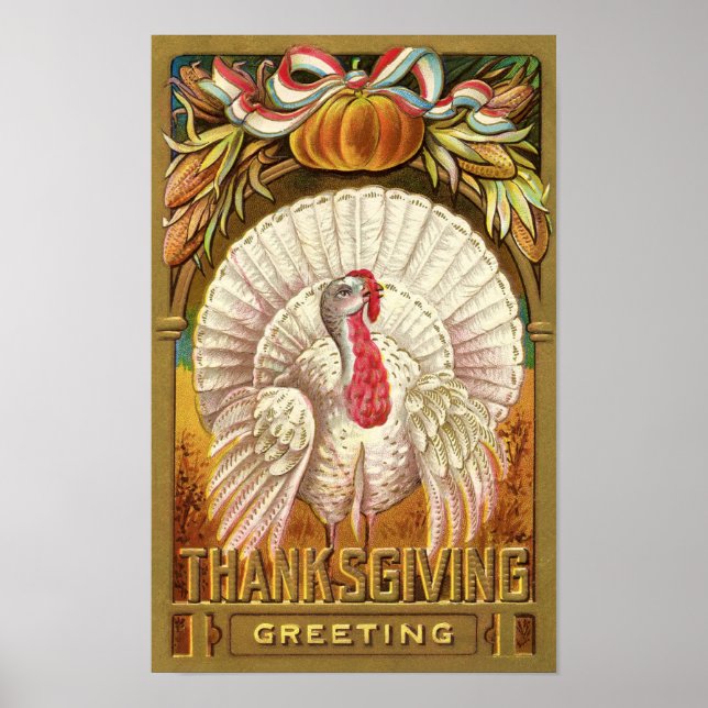 Poster vintage de Thanksgiving (Devant)