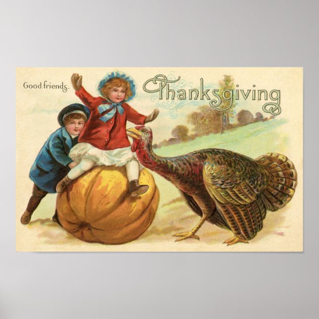 Poster vintage de Thanksgiving (Devant)