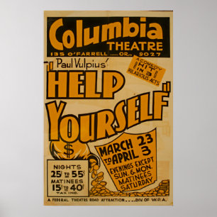 Poster vintage de théâtre Columbia