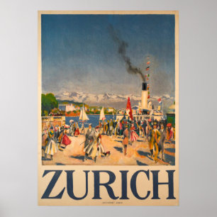 Poster vintage de Zurich Suisse