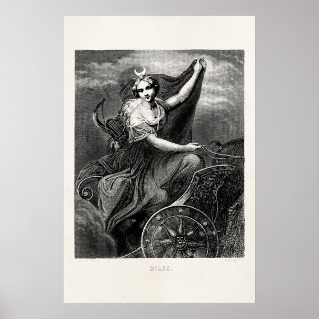 Poster Vintage déesse grecque Diana Artemis romaine antiq (Devant)