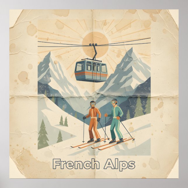 Poster vintage des Alpes (Devant)