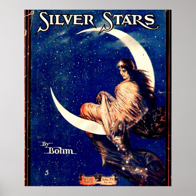 Poster vintage des étoiles d'argent (Devant)