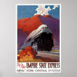Poster vintage d'express d'état d'empire