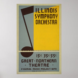 Poster vintage d'orchestre symphonique