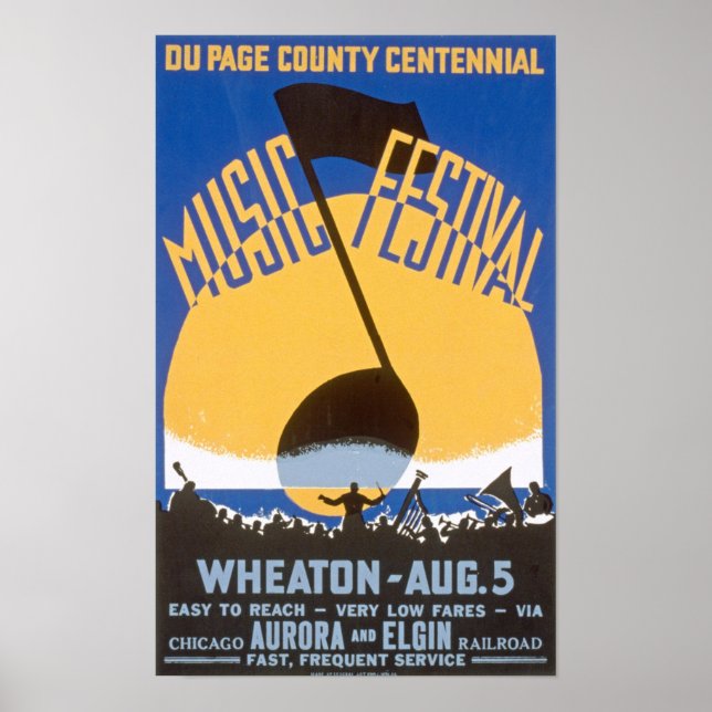Poster vintage du Festival de musique (Devant)
