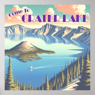 Poster vintage du lac Crater