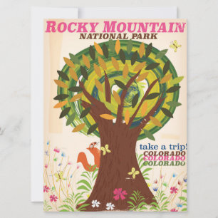 Poster vintage du parc national des Rocheuses