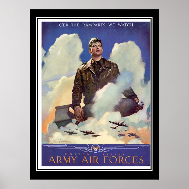 Poster vintage du recrutement de la Force aérienne (Devant)
