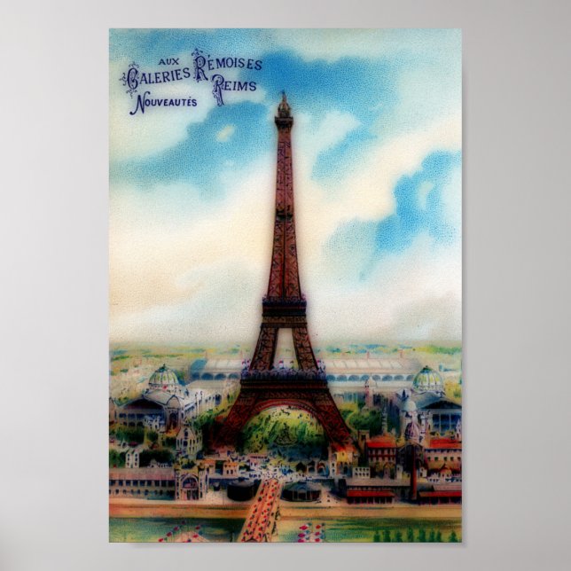Poster Vintage Eiffel Tower (Devant)