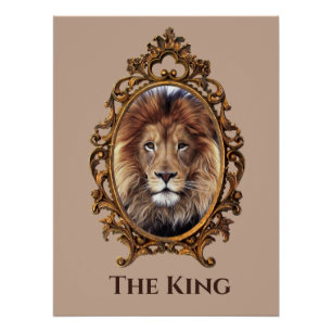 Poster Vintage Élégant Brown Lion King Retro Pads