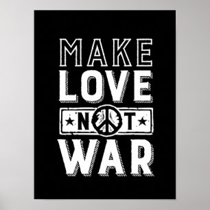 Poster Vintage Faire l'amour pas la guerre Paix mondiale