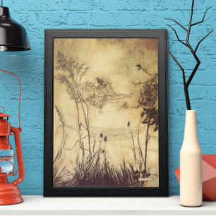 Poster Vintage Fairy Tale, Fairy's Tightrope par Rackham