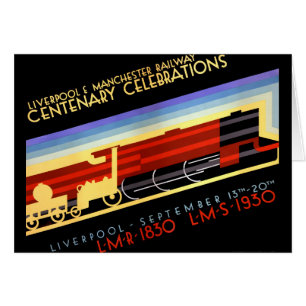 Poster vintage ferroviaire de Liverpool Manchester