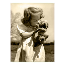 Vintage fille Kisses chiot