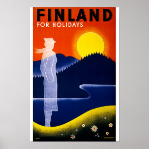 Poster vintage finlandais restauré