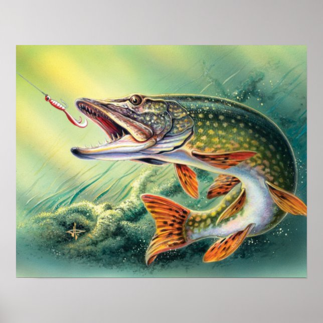 Poster Vintage Fish Home Bureau (Devant)