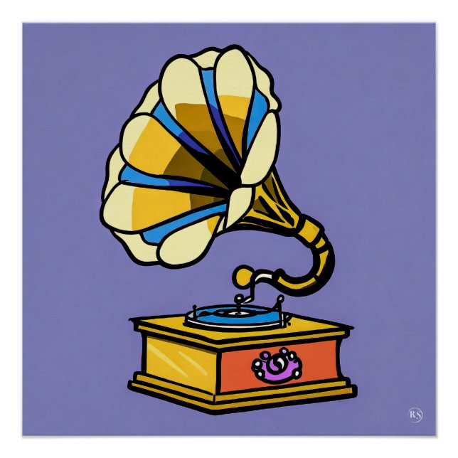 Poster vintage Gramophone brillant (Devant)