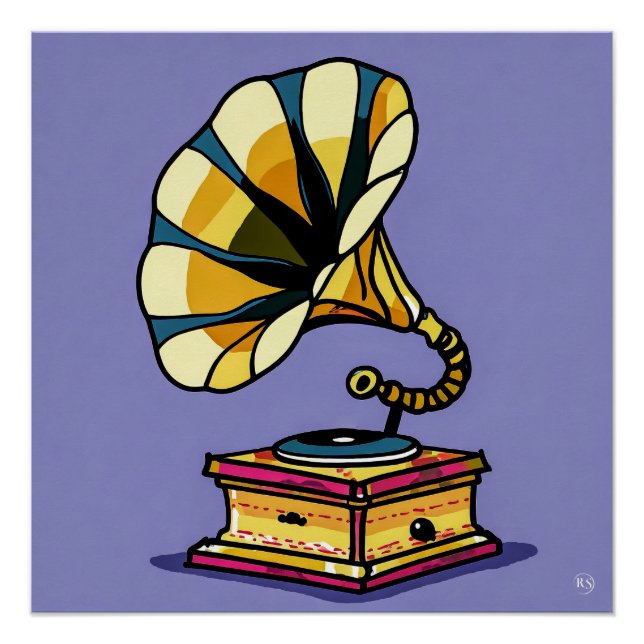 Poster vintage Gramophone brillant (Devant)