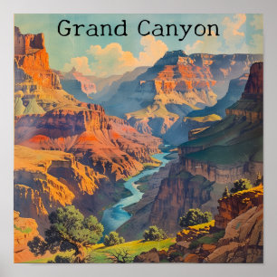 Poster vintage Grand Canyon Travel