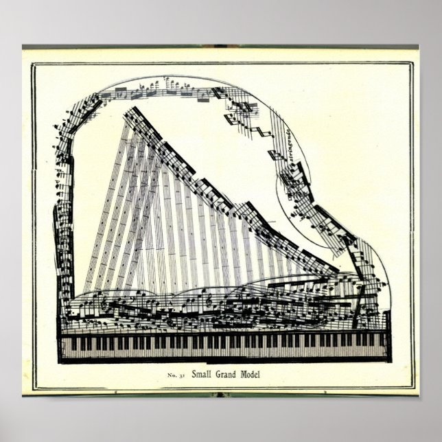 Poster vintage Grand Piano (Devant)