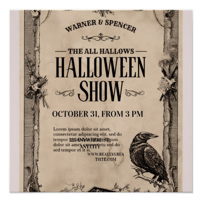 Poster Vintage Halloween Invitation (Devant)