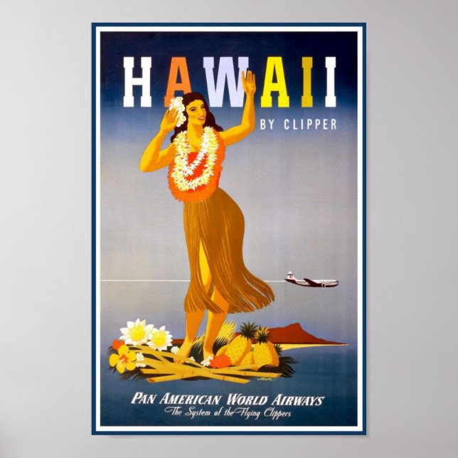 Poster vintage Hawaï (Devant)