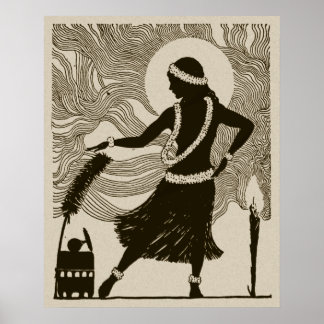 Poster vintage Hawaii Hula Girl