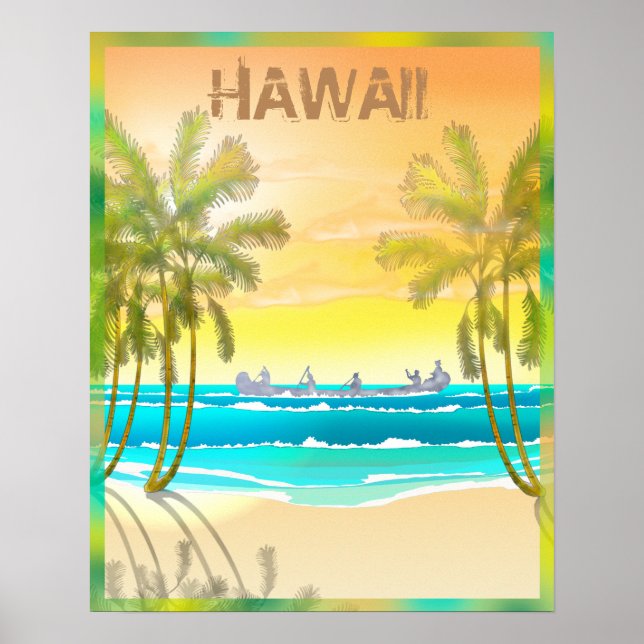 Poster Vintage Hawaii Travel (Devant)