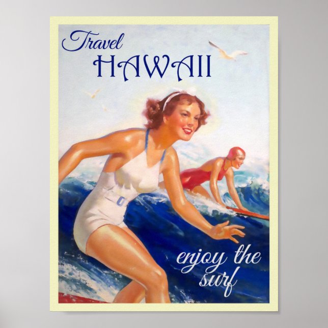 Poster vintage Hawaii Travel (Devant)