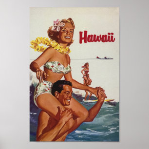 Poster vintage Hawaii Travel
