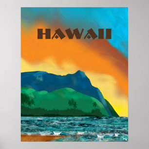 Poster vintage Hawaii Travel