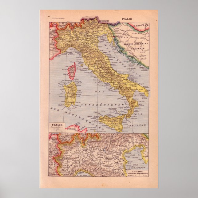 Poster Vintage historique 1920 Italie (Devant)