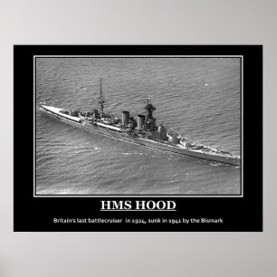 Poster vintage HMS Hood 1924