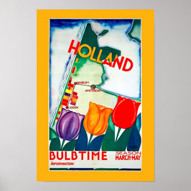 Poster vintage Holland Bulbe Time (Devant)