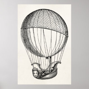Poster Vintage Hot Air Balloon