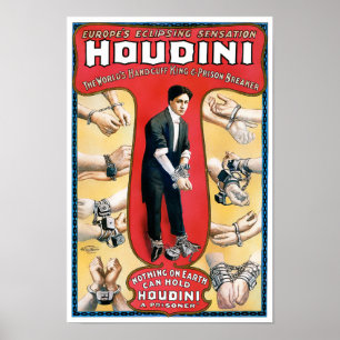 Poster vintage Houdini 1909 restauré
