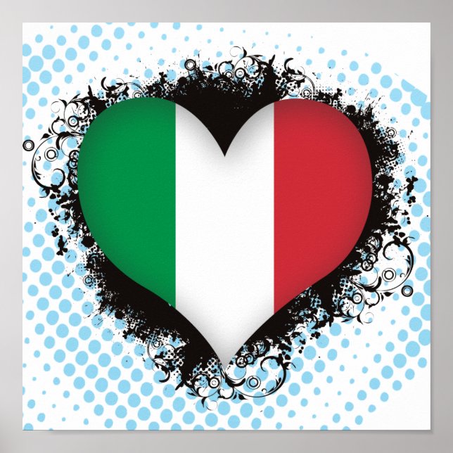 Poster Vintage I Love Italie (Devant)