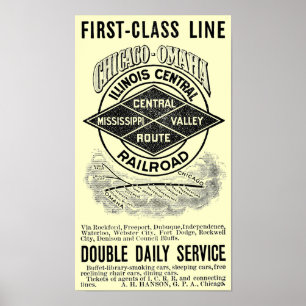 Poster vintage Illinois Central RR