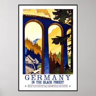 Poster vintage Imprimer Forêt-Noire Allemagne