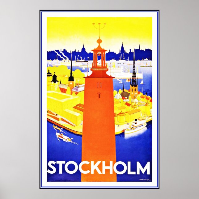 Poster vintage Imprimer Stockholm Grand (Devant)