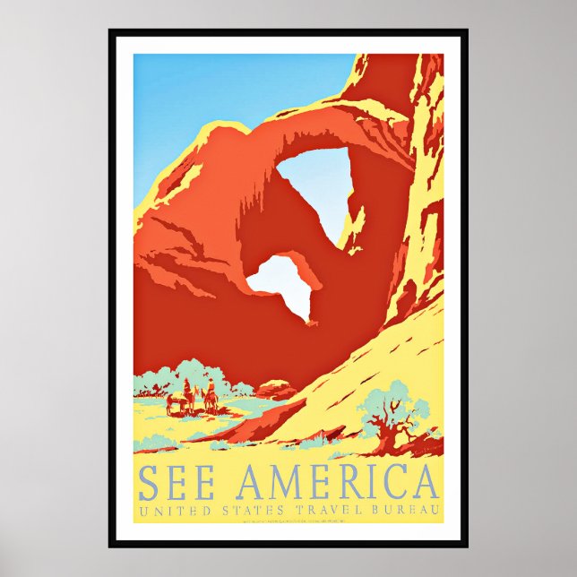 Poster vintage Imprimer Voir Amérique États-Unis (Devant)