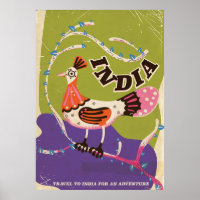 poster vintage India Travel