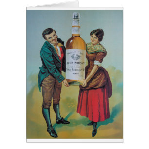 Poster vintage irlandais original au whisky, main