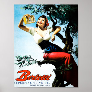 Poster vintage italien de l'huile d'olive