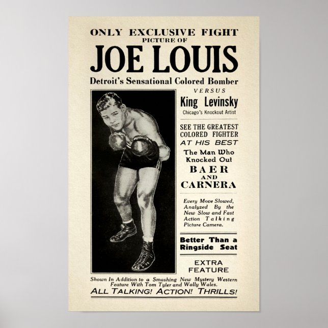 Poster vintage Joe Lewis Fight (Devant)