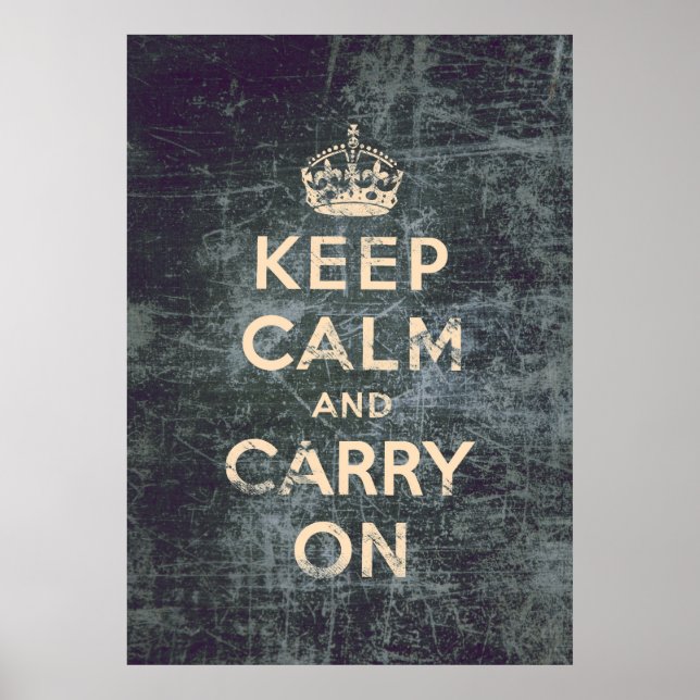 Poster Vintage keep calm and carry on (Devant)