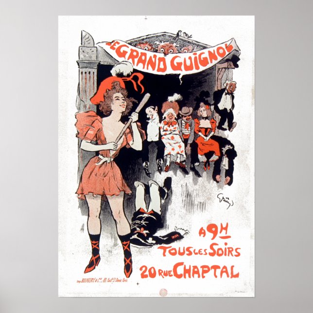 Poster Vintage Le Théâtre du Grand-Guignol (Devant)